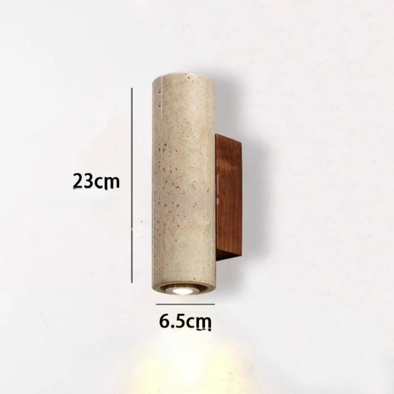 Applique murale Sabi Travertin et Bois | Design Minimaliste Naturel