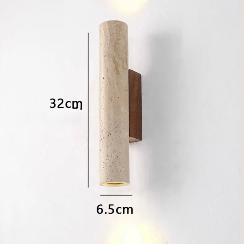 Applique murale Sabi Travertin et Bois | Design Minimaliste Naturel