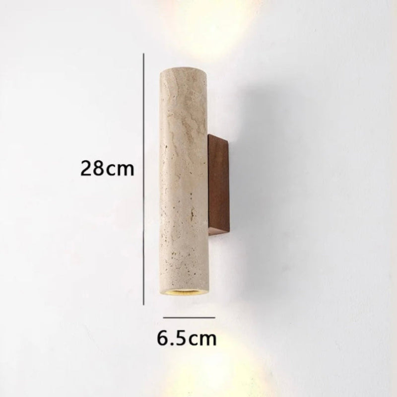 Applique murale Sabi Travertin et Bois | Design Minimaliste Naturel