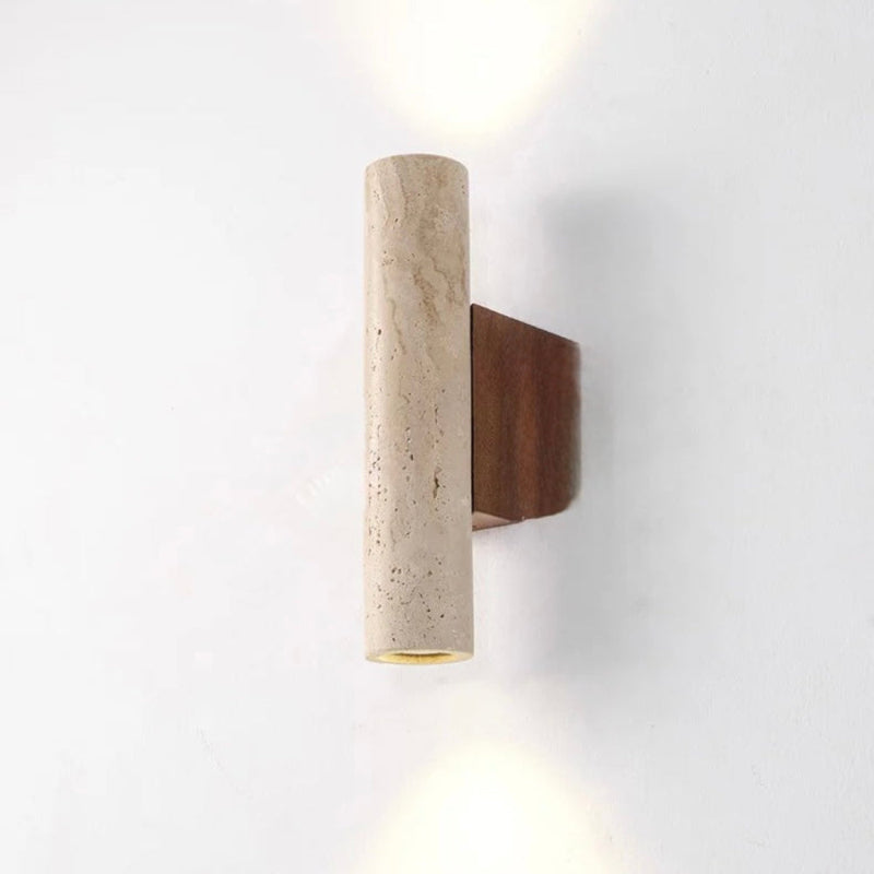 Applique murale Sabi Travertin et Bois | Design Minimaliste Naturel