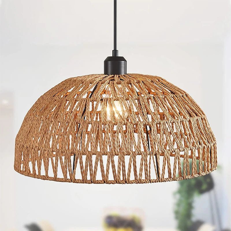 Lampe Suspendue Japonaise ZenLight en Corde de Chanvre | Éclairage Intérieur Naturel