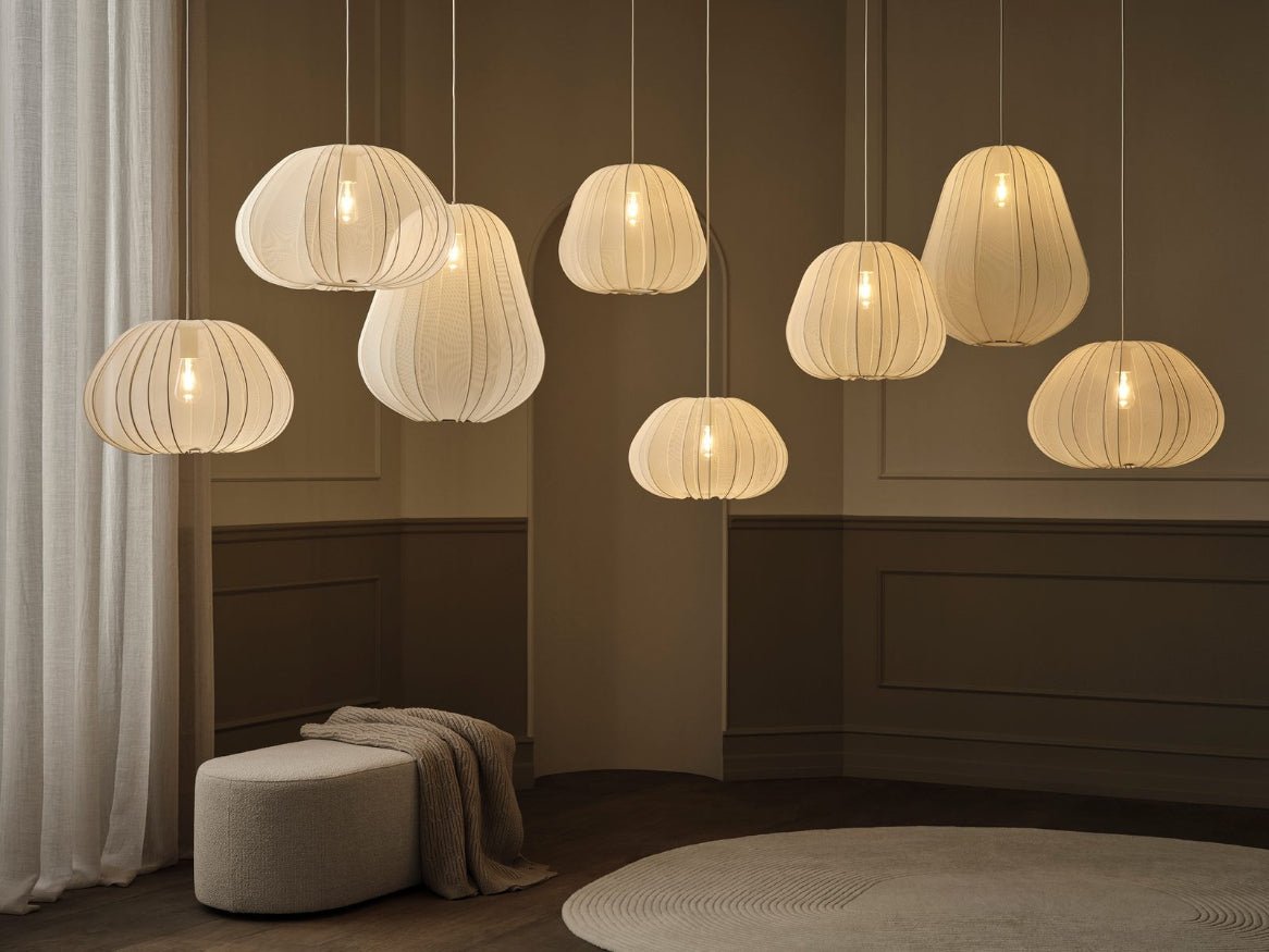 Suspension Lanterne Tissu Design Éclairage LED | Nara