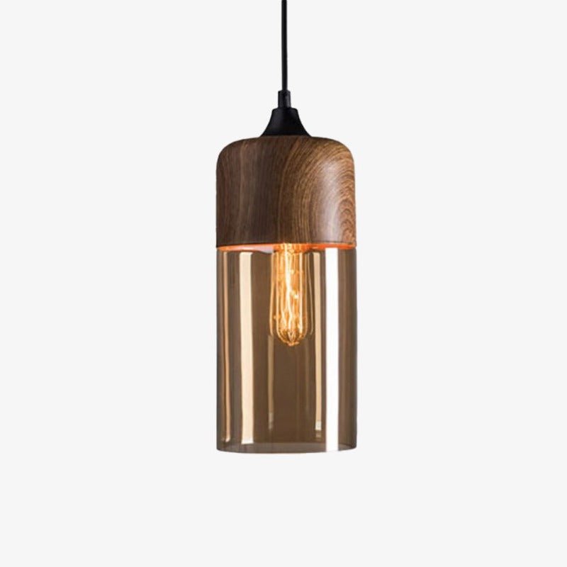 Lampe Suspendue Nordique LED LumenBois | Moderne en Bois et Verre