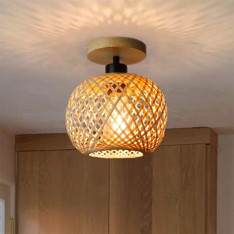 Plafonnier Céleste Rotin Fait Main | Bohème Chic Naturel Design