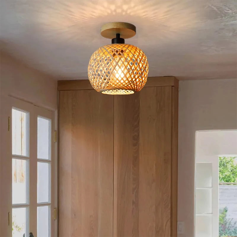 Plafonnier Céleste Rotin Fait Main | Bohème Chic Naturel Design