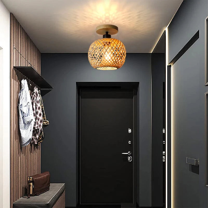 Plafonnier Céleste Rotin Fait Main | Bohème Chic Naturel Design