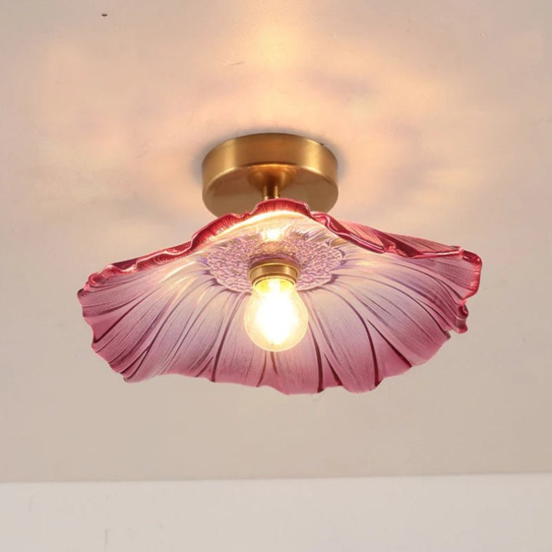 Plafonnier LED Fleur en Verre Soufflé | Aurora
