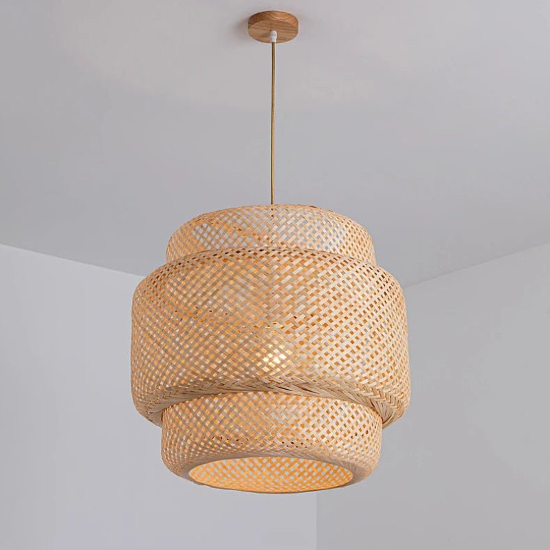 Suspension en Bambou Tressé Style Chinois | Lustre BambooZen