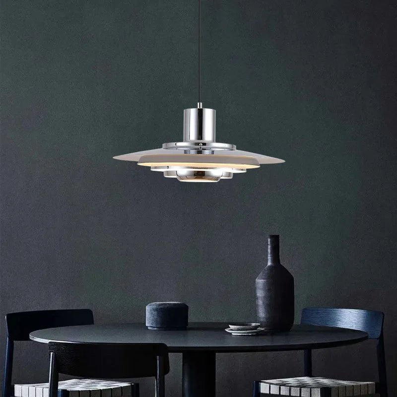 Suspension Aluminium Design Artistique | Auralis Argent