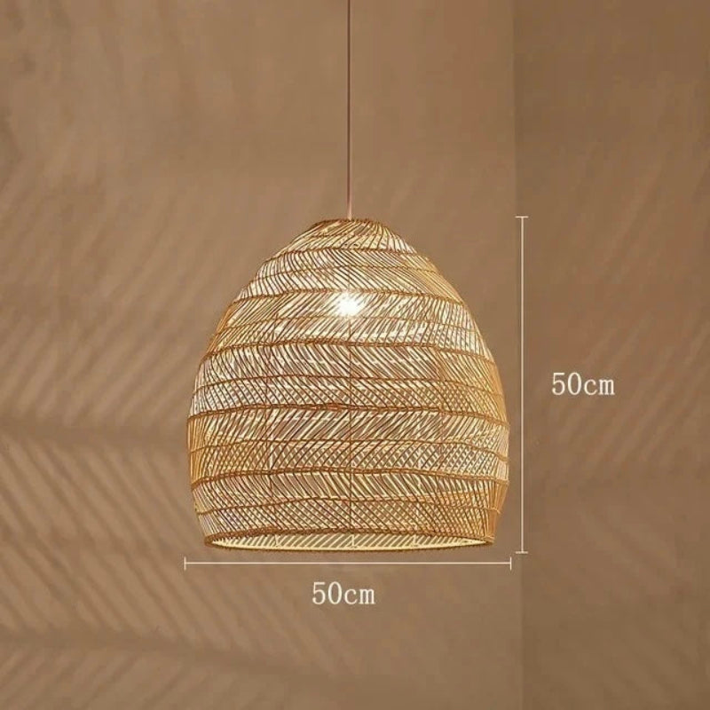 Suspension Japonaise Hikari | Rotin Naturel Tissé à la Main