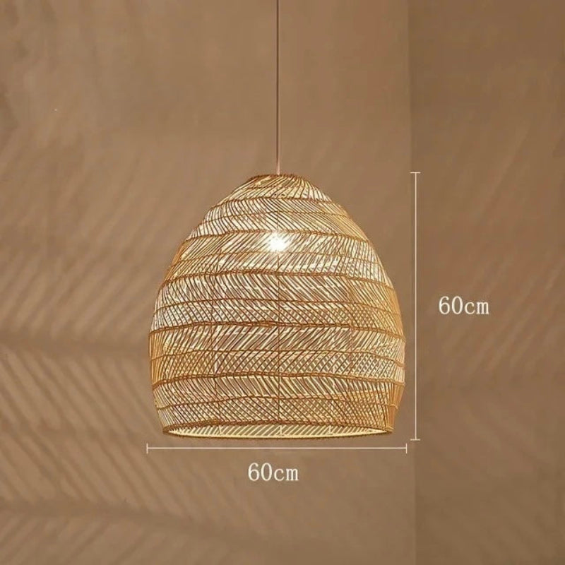 Suspension Japonaise Hikari | Rotin Naturel Tissé à la Main