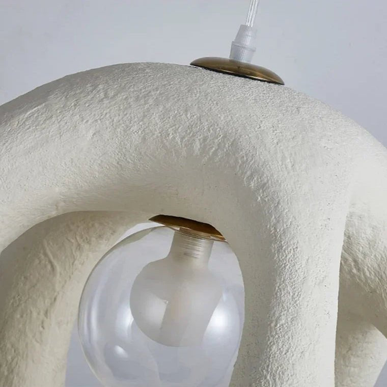 Suspension Wabi Sabi Nordic | Luminaire Design Minimaliste en Résine Noir & Blanc