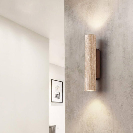 Applique murale Travertin et Bois Naturel | Sabi