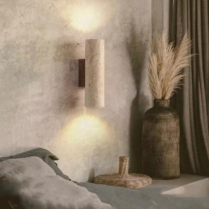 Applique murale Sabi Travertin et Bois | Design Minimaliste Naturel