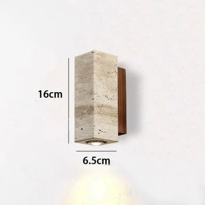 Applique murale Sabi Travertin et Bois | Design Minimaliste Naturel