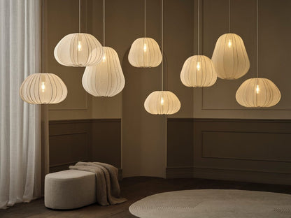 Suspension Lanterne Tissu Design Éclairage LED | Nara