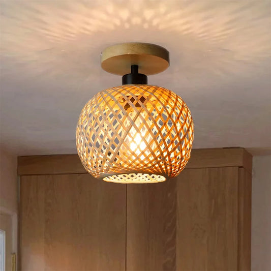 Plafonnier Céleste Rotin Fait Main | Bohème Chic Naturel Design