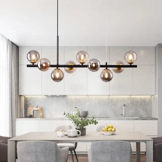 Suspension Aurora | LED Moderne Nordique en Boule de Verre Soufflée