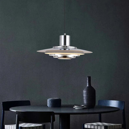 Suspension Aluminium Design Artistique | Auralis Argent