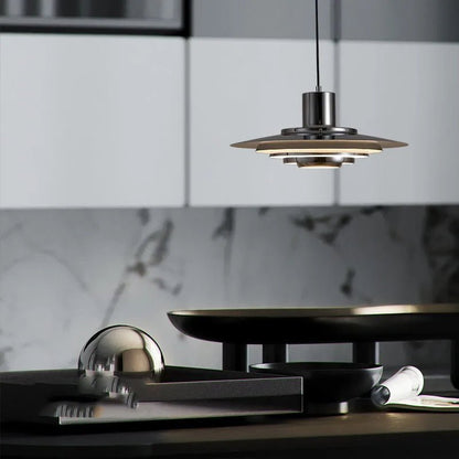 Suspension Aluminium Design Artistique | Auralis Argent
