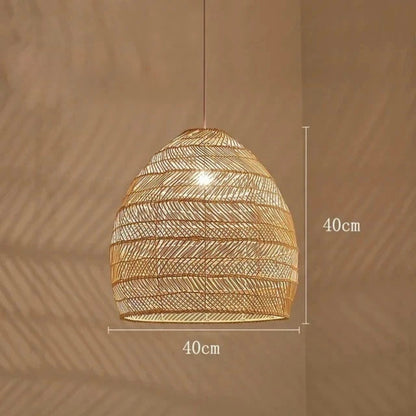 Suspension Japonaise Hikari | Rotin Naturel Tissé à la Main