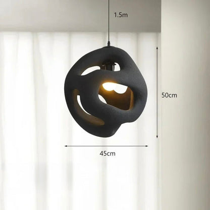 Suspension Wabi Sabi Nordic | Luminaire Design Minimaliste en Résine Noir & Blanc