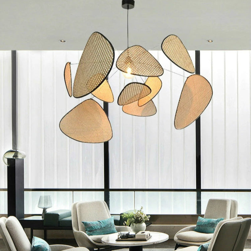 Suspension Bambusa en Rotin et Osier Naturel | Luminaire LED Design Bohème